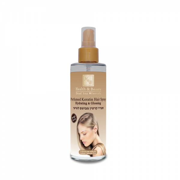 Parfumovaný keratínový sprej na vlasy (hydratácia a lesk)